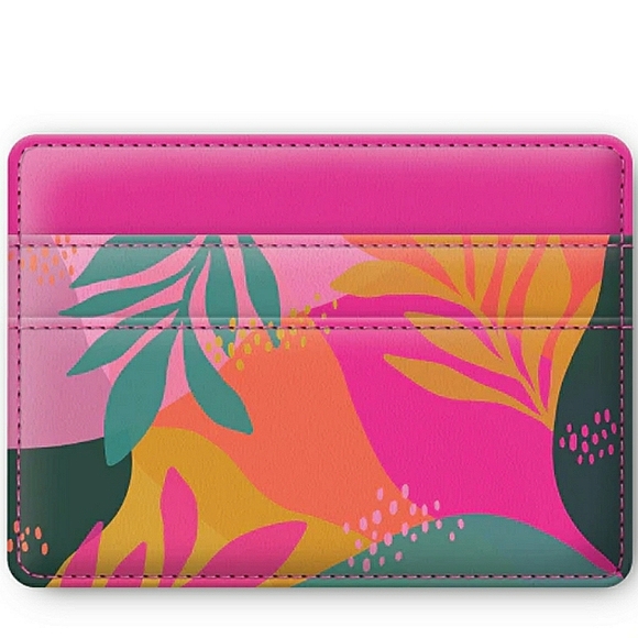 Lady Jayne Sunlit Leaves Multicolored Vegan Faux Leather Credit Card Wallet NWT - Picture 6 of 6